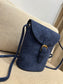 Faux Suede Bucket Crossbody Bag - Navy