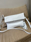 Leather Fold-over Bag - White