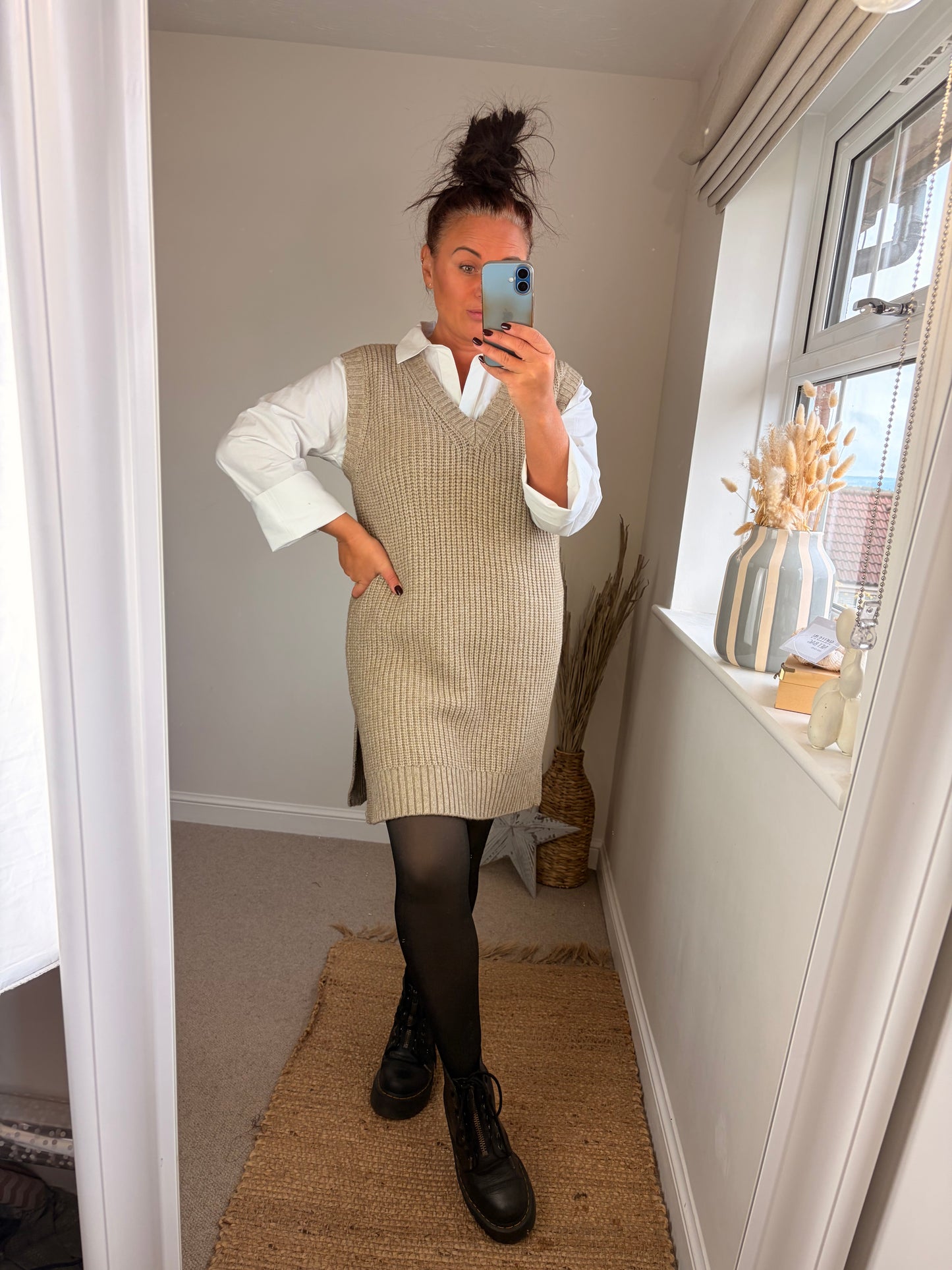 Chunky Knit Tank Top - Beige (2 sizes)