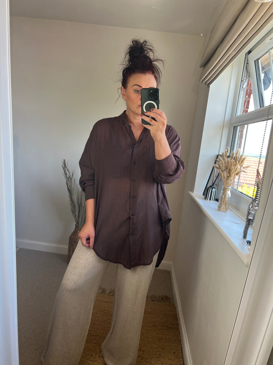 Cotton Shirt - Chocolate