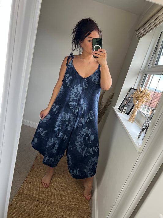 Tie Dye Jumpsuit - Navy