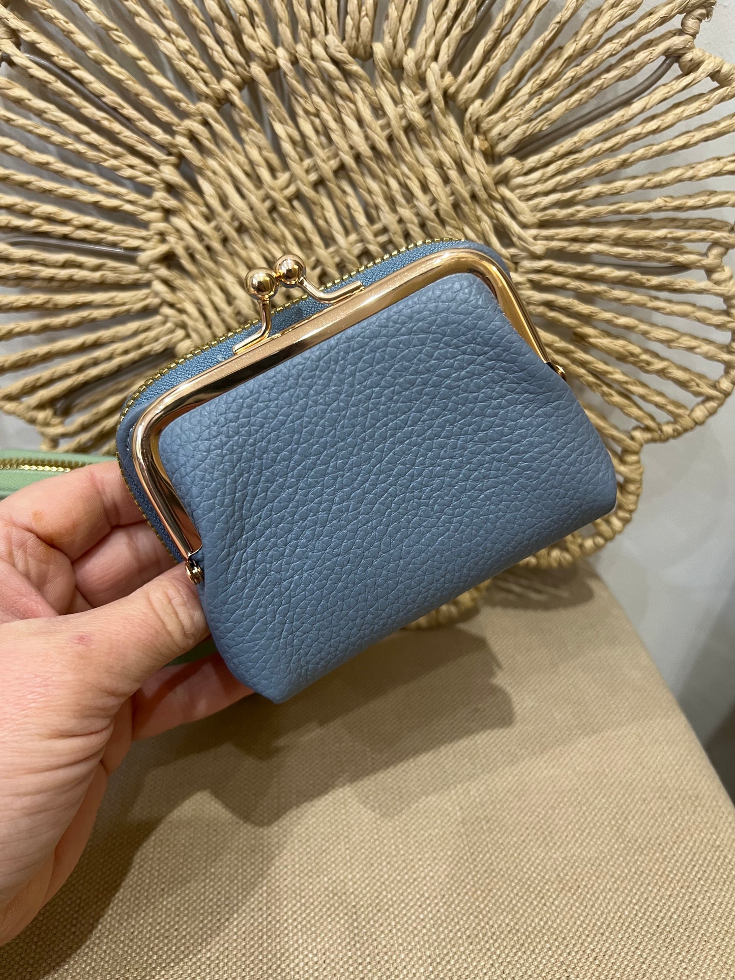 Clasp Purse with Cardholder - Cornflower Blue