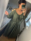Cold Shoulder Grecian Dress - Khaki