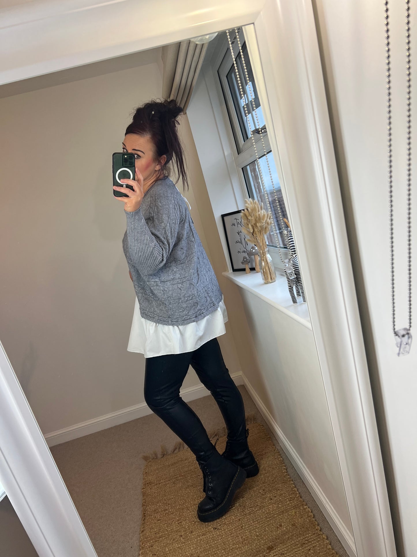 2 in 1 Jumper with Shirt - Grey