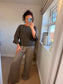 Flute Sleeve Jumper - Chocolate