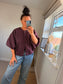 Puff Sleeve Jacket - Plum