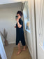 Crinkle Cotton Tunic Dress - Black