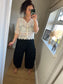 Barrel Leg Linen Trouser - Black