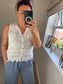 Crochet Lace Waistcoat- White