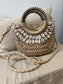 Straw Shell Bag - Camel
