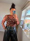 Mesh Layering Top - Leopard Rust