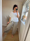 Barrel Leg Linen Trouser - Mocha