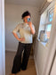 Funnel Neck Firework Jumper - Beige