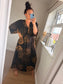 Leaf Maxi Dress - Black