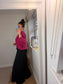 Chunky Knit Wrap Jumper - Magenta