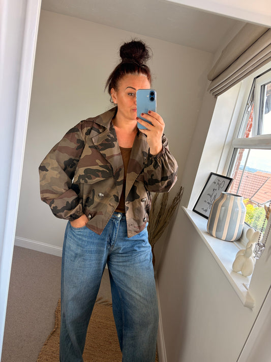 Camo Military Jacket - Brown