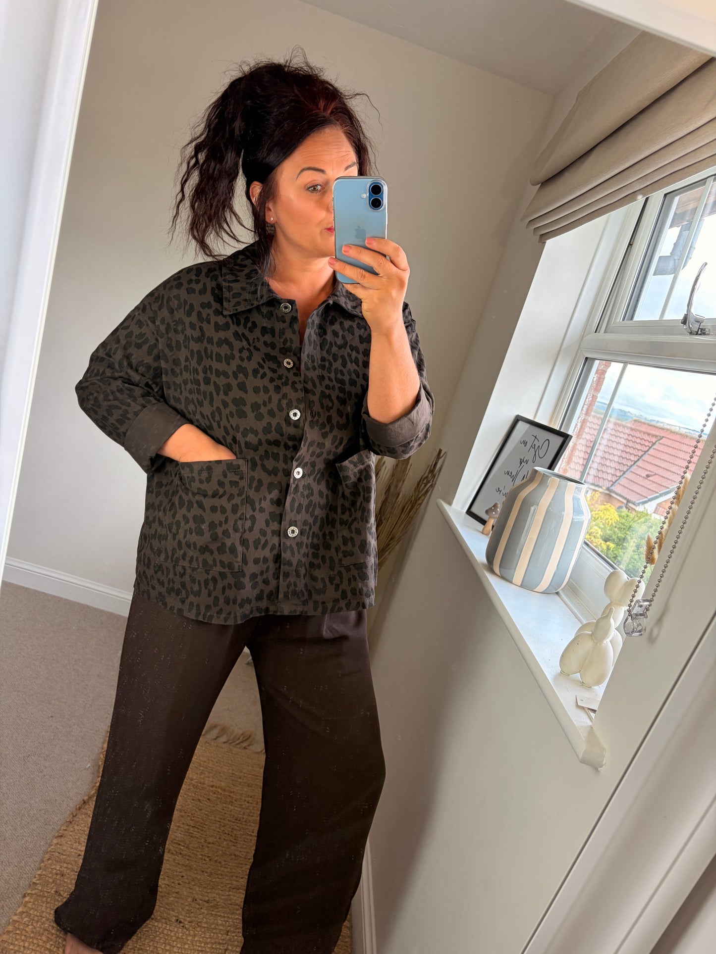 Leopard Shirt Jacket - Chocolate