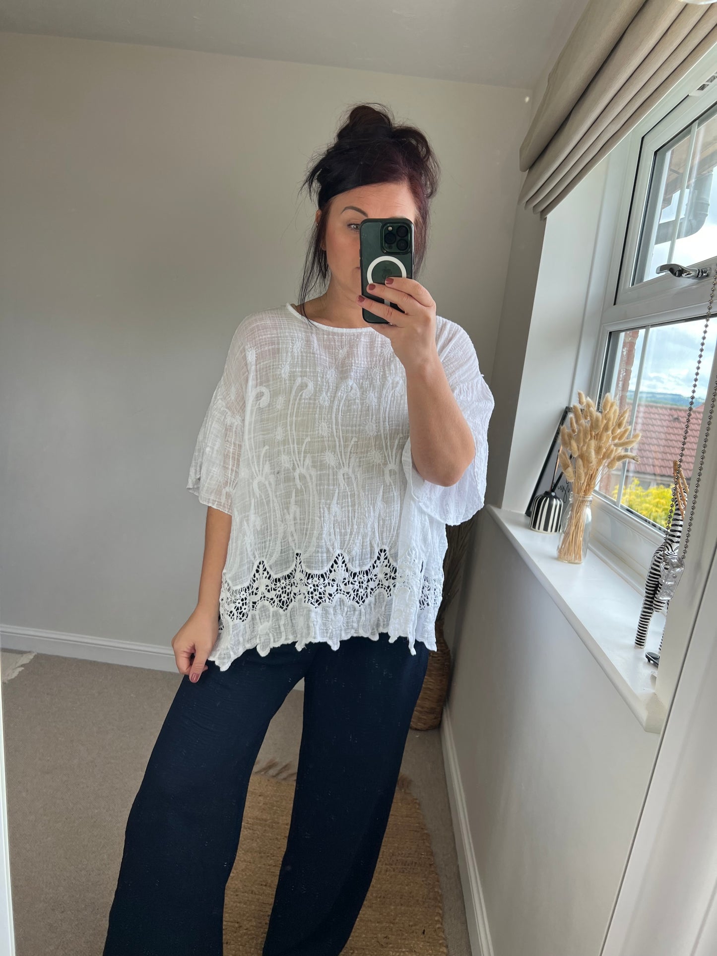 Cotton Kaftan Top - White