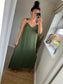 Silver Coil Midi Dress - Khaki