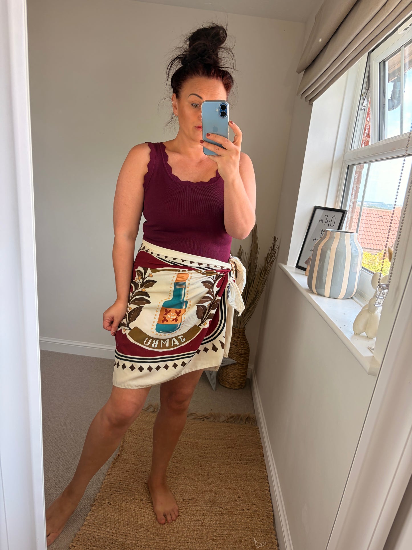 Tie Sarong Skirt - Short Cream