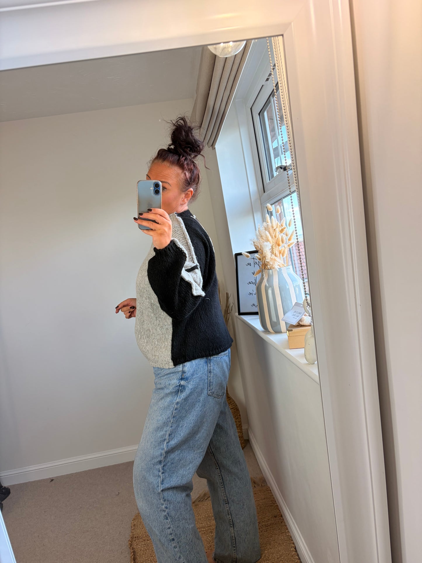 2-way Chunky Jumper - Black/Grey