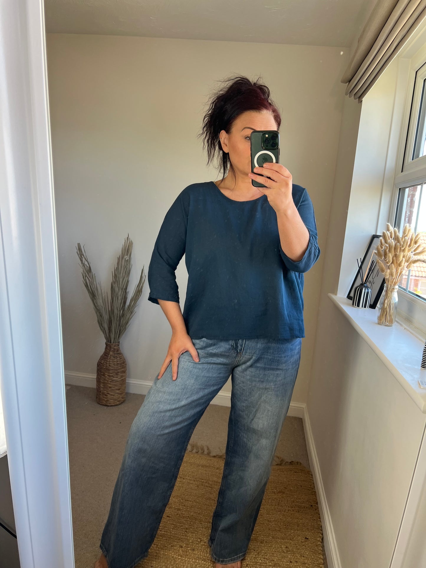 Plain Cotton Top - Navy