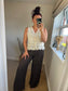 Crochet Lace Waistcoat- Cream