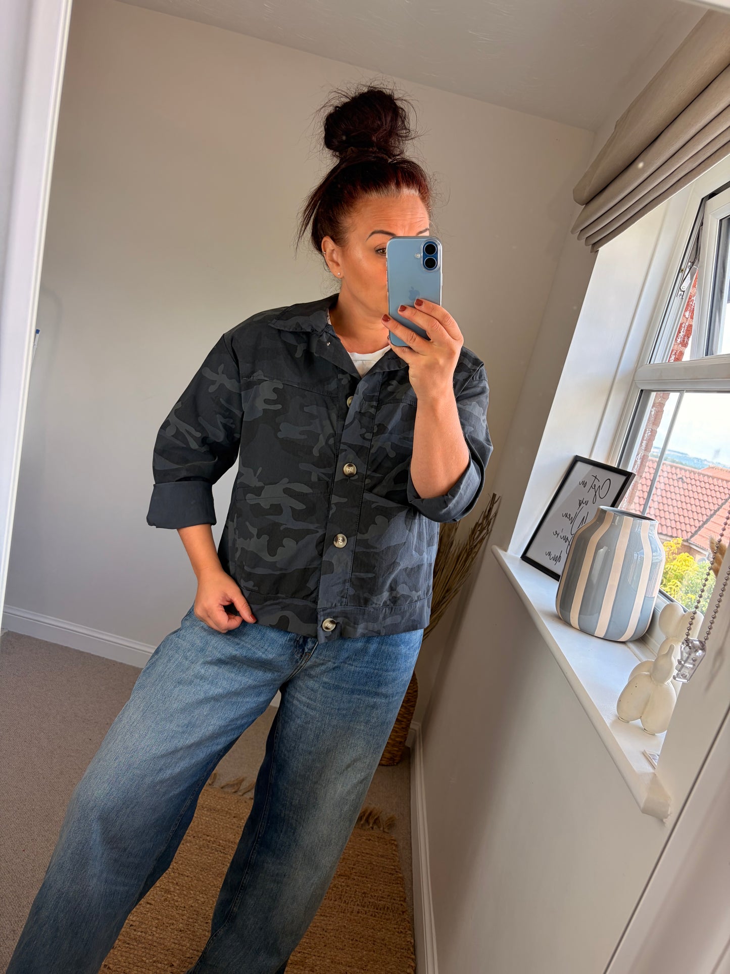 Camo Shirt Jacket - Blue