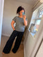 Fine Knit Slash Neck Top - Mocha