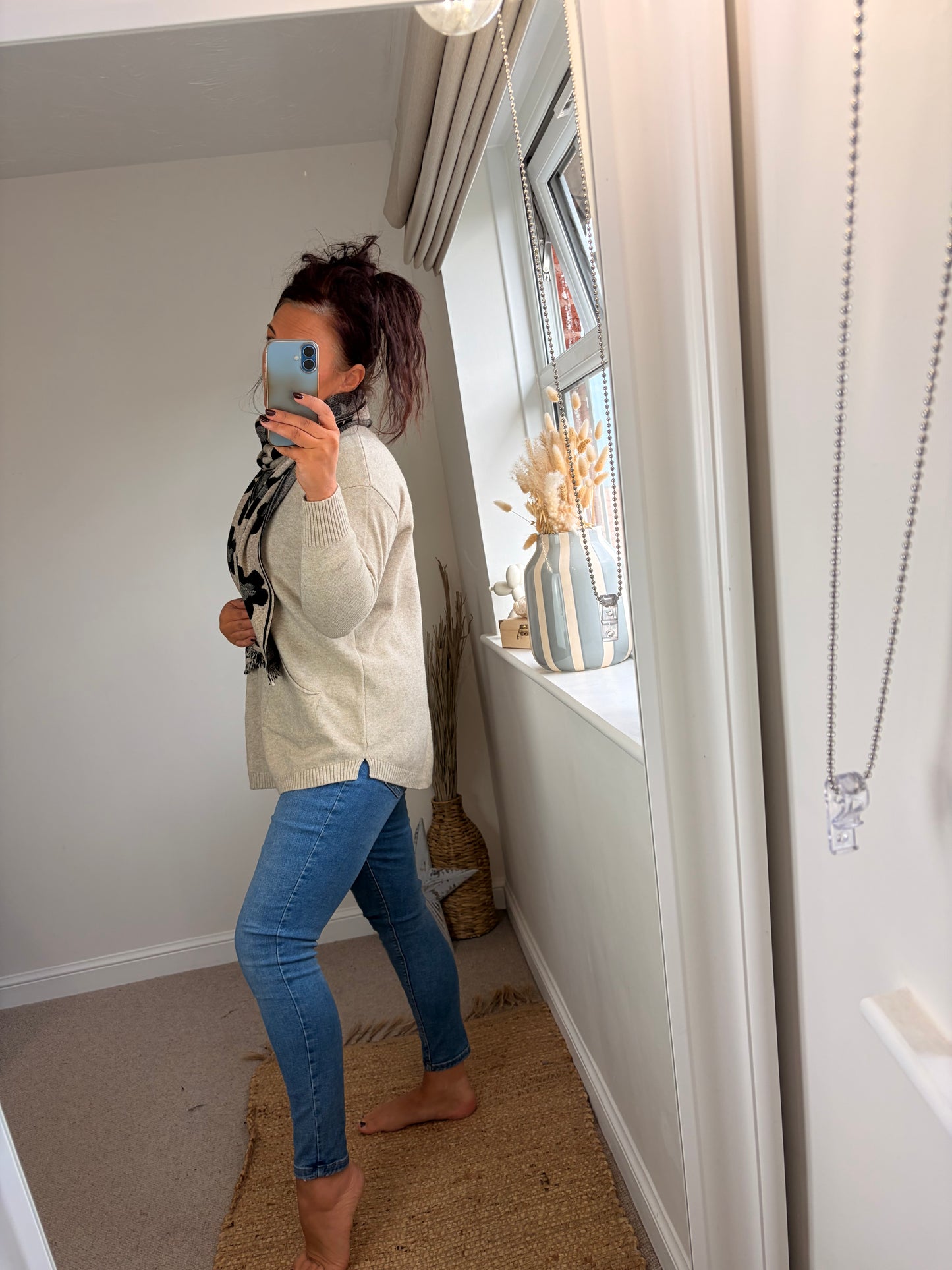 Jumper with Scarf - Beige