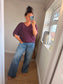 V Neck Jumper - Plum