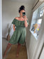Shirred Waist Playsuit - Khaki