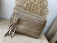 Leather Camera Bag - Beige