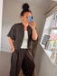 Linen Military Jacket - Chocolate