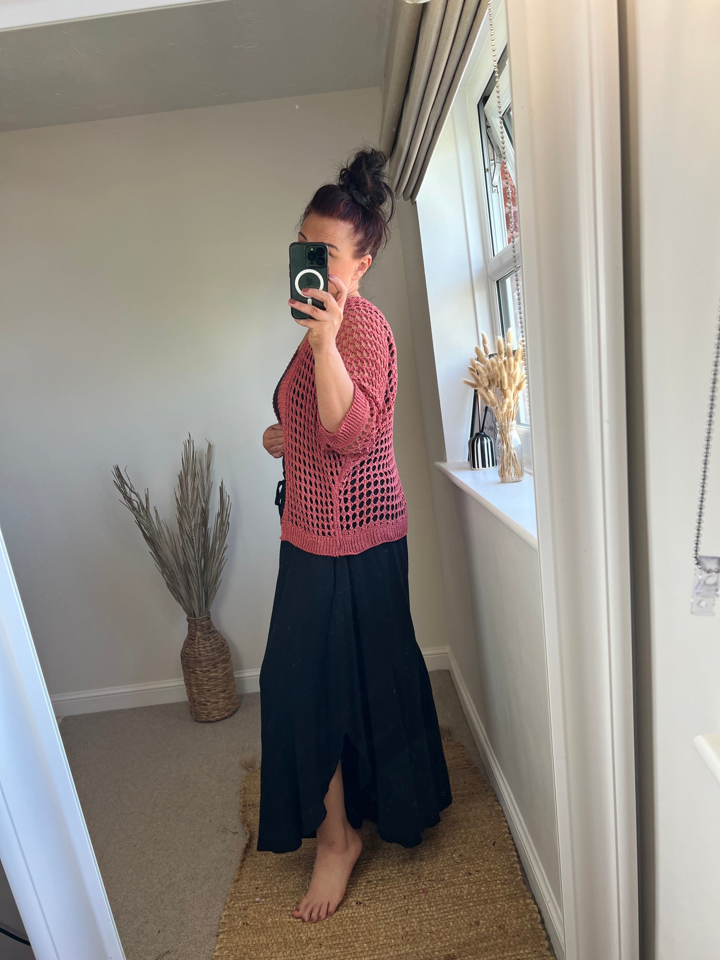 Crochet Open Cardi - Brick