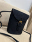 Faux Suede Bucket Crossbody Bag - Black