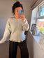 Ribbed Button Jumper/Cardigan - Beige