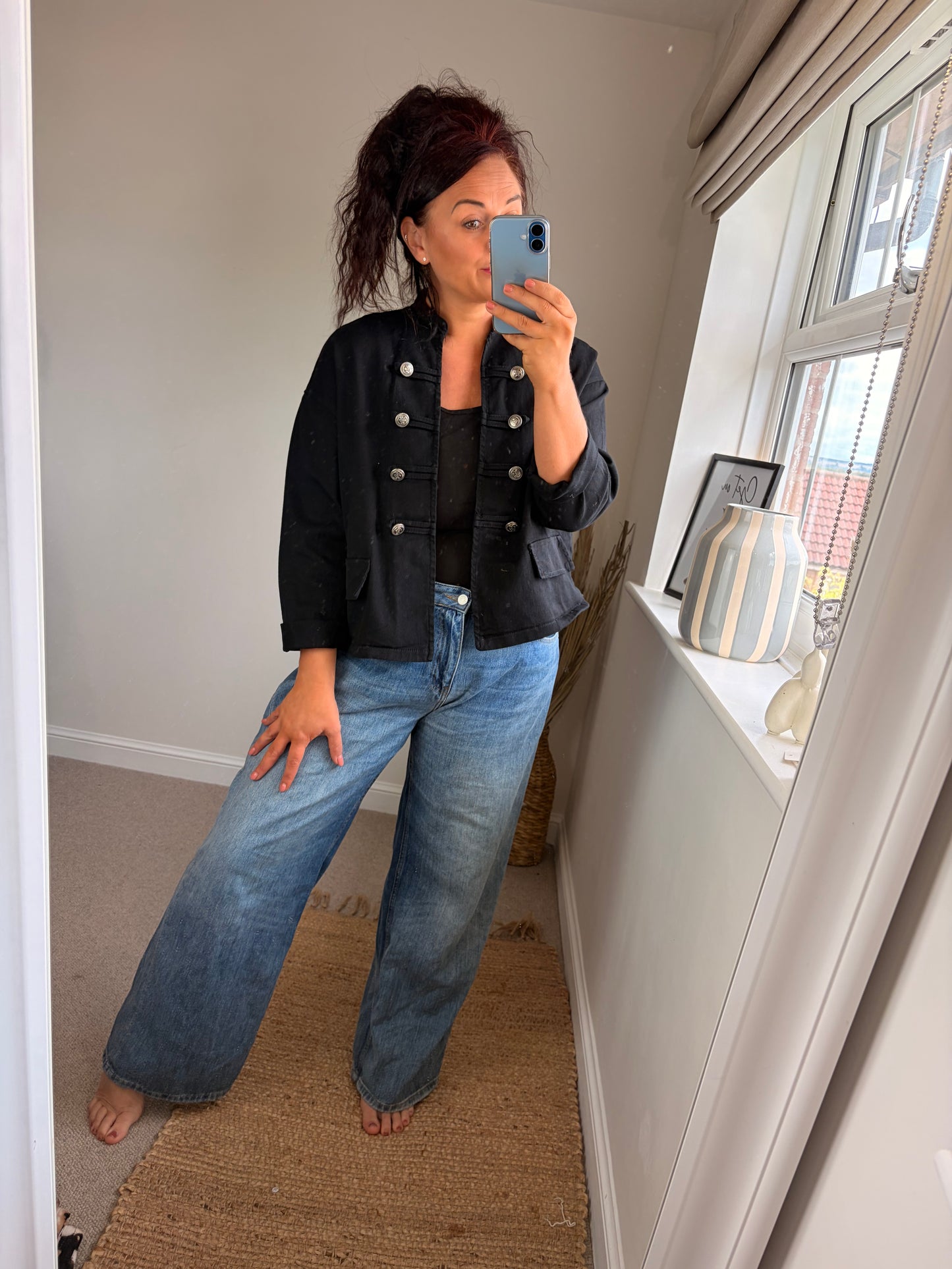 Military Denim Jacket - Black