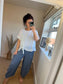 Barrel Leg Linen Trouser - Blue