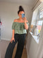 Broderie Anglaise Bardot Top - Khaki