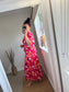 Belted Leopard Dress - Cerise