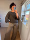 Flute Sleeve Jumper - Chocolate