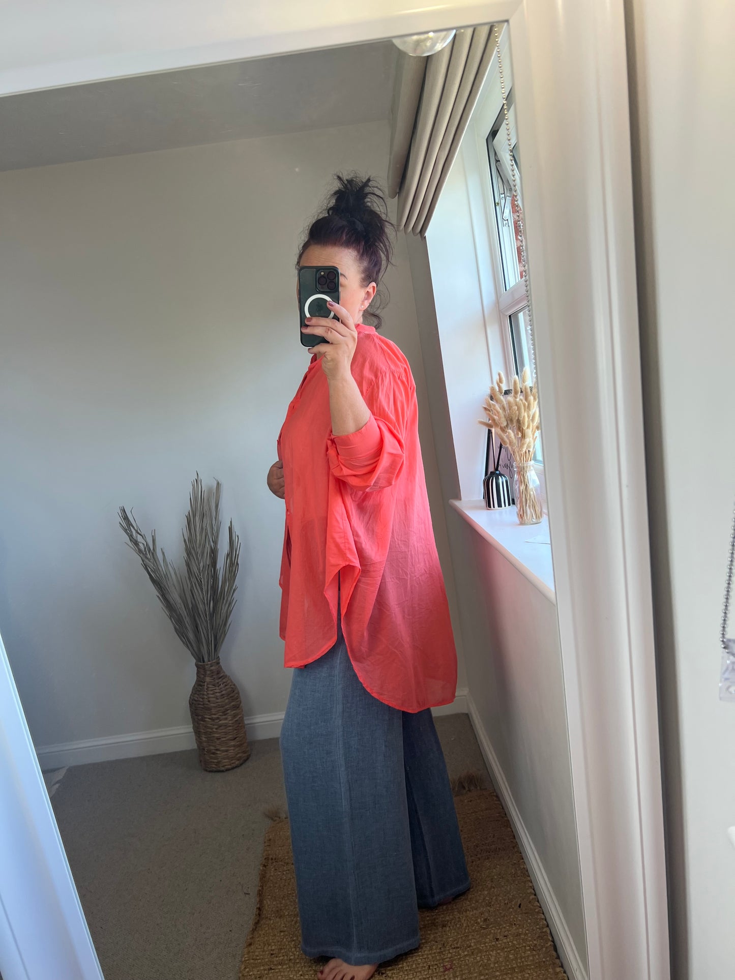 Cotton Shirt - Coral