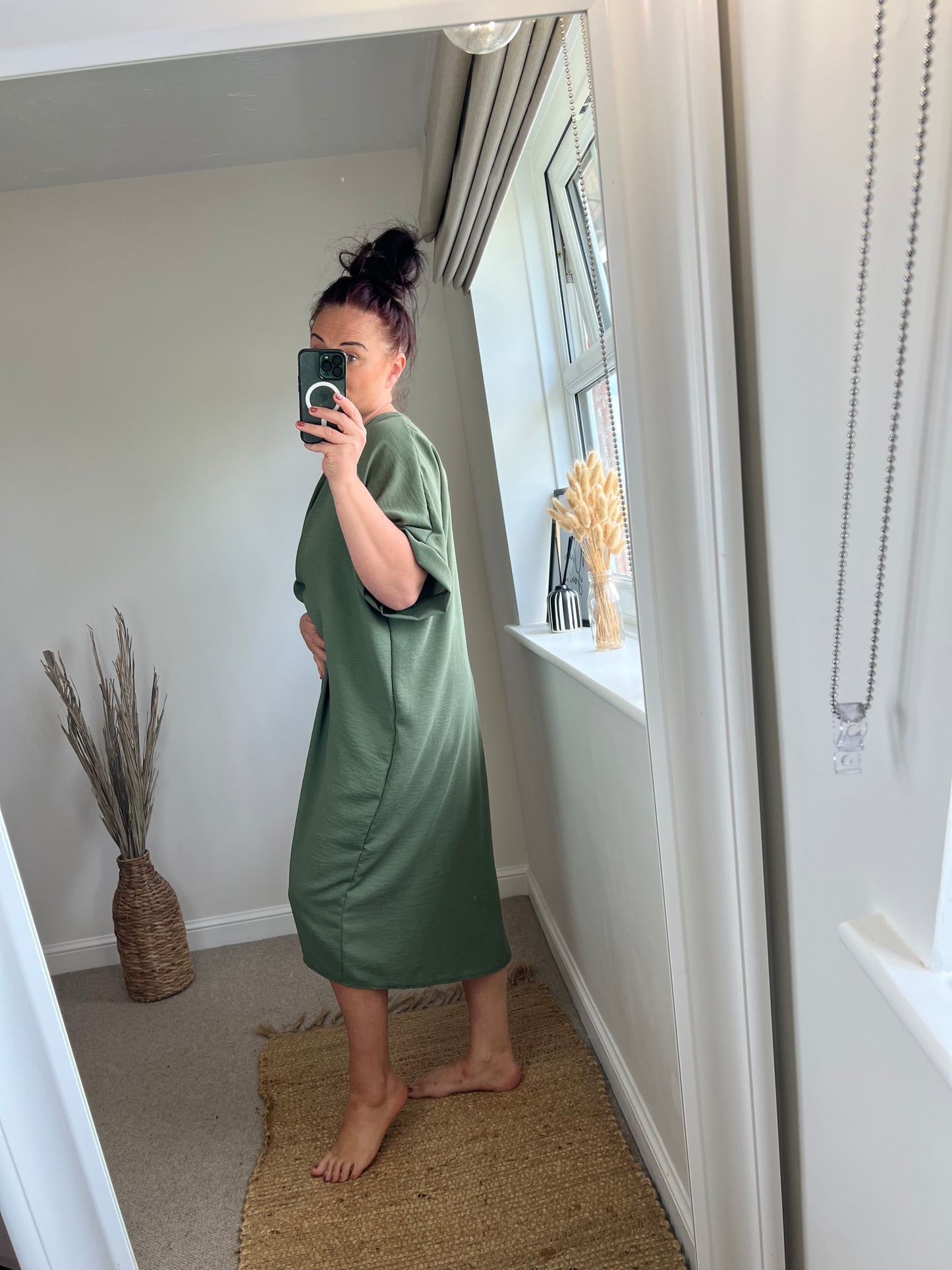 Twist Front Dress - Khaki