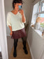 Faux Leather Skirt - Wine (2 sizes)