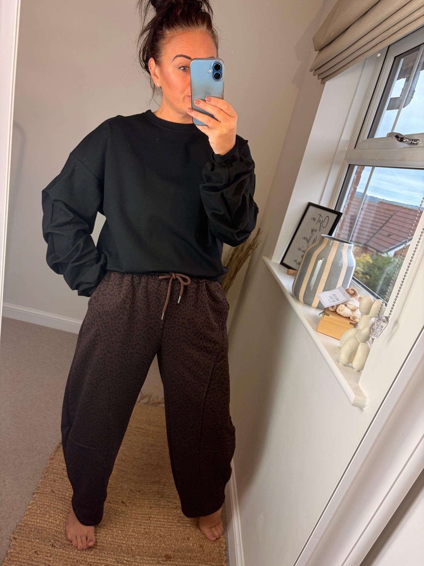 Leopard Jersey Barrel Joggers