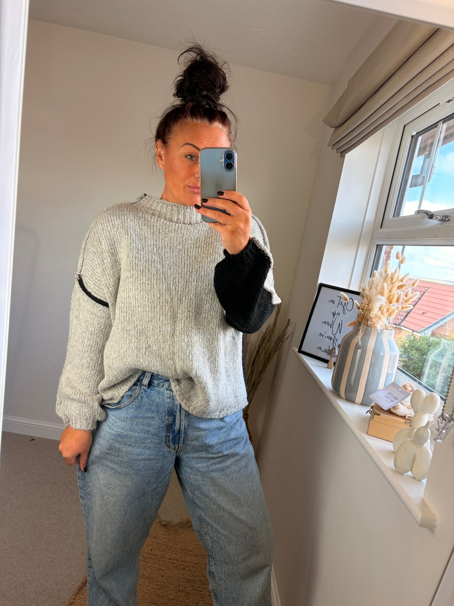 2-way Chunky Jumper - Black/Grey