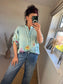 SANDY Cotton Shirt - Wildflowers Mint