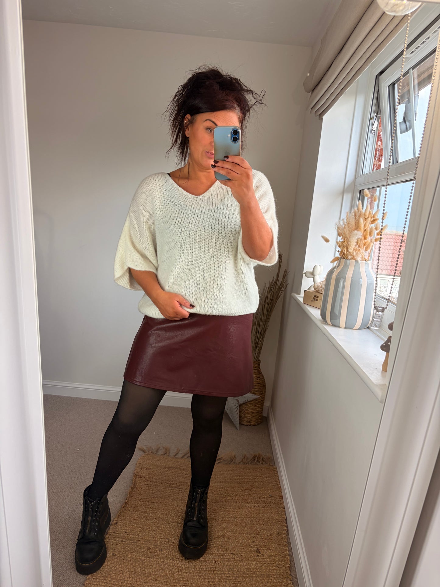 Faux Leather Skirt - Wine (2 sizes)