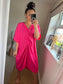 Twist Front Dress - Cerise